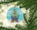 NEW Korat Cat Christmas Ceramic Ornament Christmas Tree Hanging Decorations for Home Christmas Holiday, Party, Gift, 3 in, Multicolor