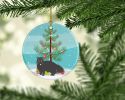NEW Black Persian Traditional Cat Christmas Ceramic Ornament Christmas Tree Hanging Decorations for Home Christmas Holiday, Party, Gift, 3 in