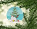 NEW Turkish Van Cat Christmas Ceramic Ornament Christmas Tree Hanging Decorations for Home Christmas Holiday, Party, Gift, 3 in, Multicolor