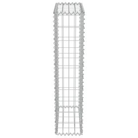vidaXL Gabion Wall with Covers Galvanised Steel 50x20x100 cm