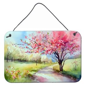 NEW Michigan Apple Blossoms in Watercolor Wall or Door Hanging Prints Aluminum Metal Sign Kitchen Wall Bar Bathroom Plaque Home Decor, 8HX12W (Default: Default)