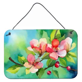 NEW Arkansas Apple Blossom in Watercolor Wall or Door Hanging Prints Aluminum Metal Sign Kitchen Wall Bar Bathroom Plaque Home Decor, 8HX12W (Default: Default)