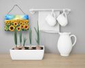 NEW Kansas Sunflowers in Watercolor Wall or Door Hanging Prints Aluminum Metal Sign Kitchen Wall Bar Bathroom Plaque Home Decor, 8HX12W, Multicolor