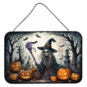 NEW Witch Spooky Halloween Wall or Door Hanging Prints Aluminum Metal Sign Kitchen Wall Bar Bathroom Plaque Home Decor, 8HX12W, Multicolor (Default: Default)