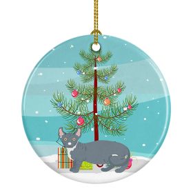 NEW Dwelf Cat Christmas Ceramic Ornament Christmas Tree Hanging Decorations for Home Christmas Holiday, Party, Gift, 3 in, Multicolor (Default: Default)