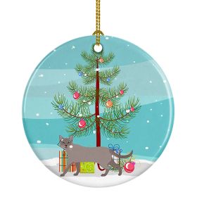 NEW Siamese Traditional Cat Christmas Ceramic Ornament Christmas Tree Hanging Decorations for Home Christmas Holiday, Party, Gift, 3 in, Multicolor (Default: Default)
