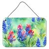 NEW Texas Bluebonnets in Watercolor Wall or Door Hanging Prints Aluminum Metal Sign Kitchen Wall Bar Bathroom Plaque Home Decor, 8HX12W, Multicolor