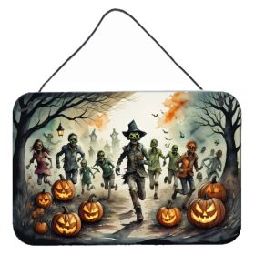 NEW Zombies Spooky Halloween Wall or Door Hanging Prints Aluminum Metal Sign Kitchen Wall Bar Bathroom Plaque Home Decor, 8HX12W, Multicolor (Default: Default)