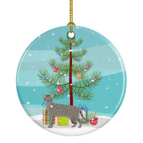 NEW Safari Cat Christmas Ceramic Ornament Christmas Tree Hanging Decorations for Home Christmas Holiday, Party, Gift, 3 in, Multicolor (Default: Default)